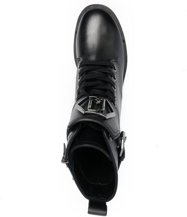 LIU JO Combat boots met logoplakkaat Zwart