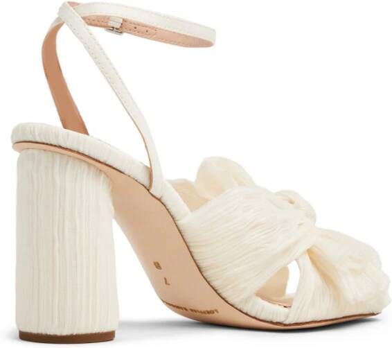 Loeffler Randall Camellia geplooide sandalen Beige