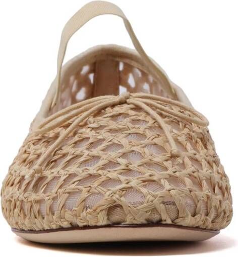 Loeffler Randall Losia raffia ballerina's Beige