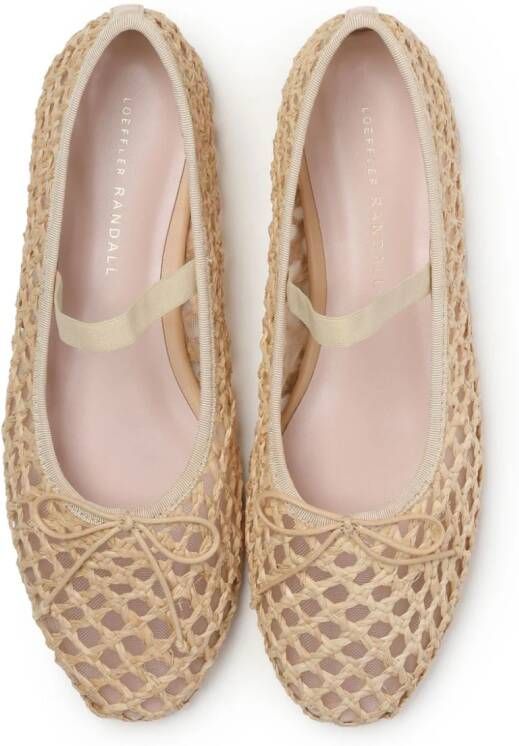 Loeffler Randall Losia raffia ballerina's Beige