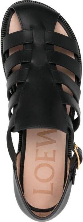 LOEWE Campo leren sandalen Zwart