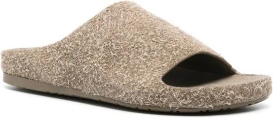 LOEWE Lago suède slippers Groen