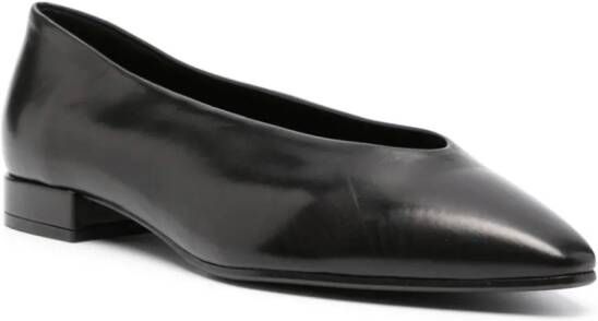 Loro Piana Leren ballerina's Zwart