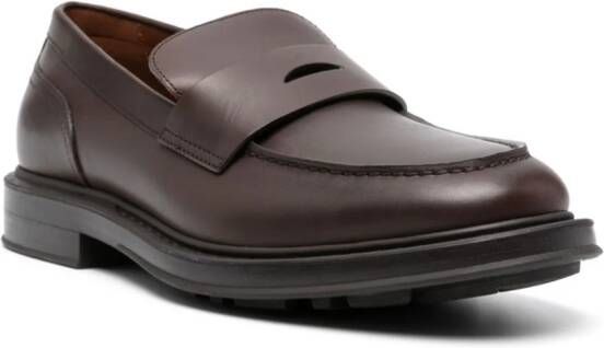 Loro Piana Travis leren loafers Bruin