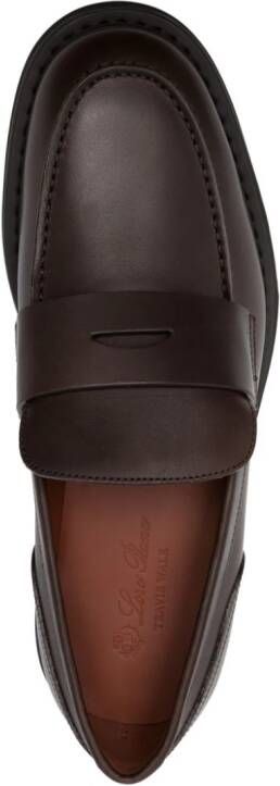 Loro Piana Travis leren loafers Bruin