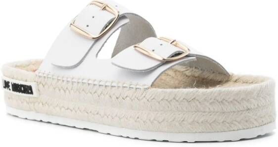 Love Moschino Espadrilles met dubbele band Wit