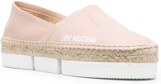 Love Moschino Espadrilles met logoprint Roze