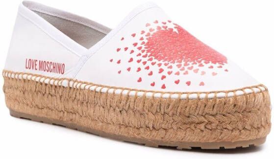 Love Moschino Espadrilles met plateauzool Wit