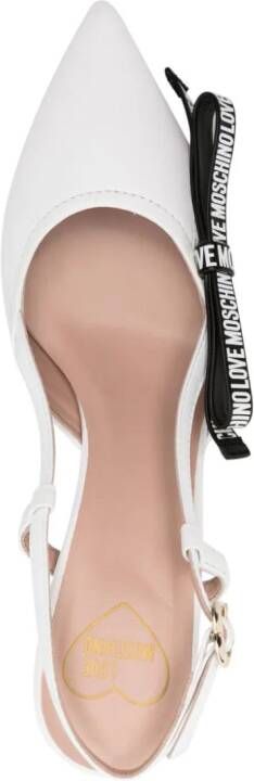 Love Moschino Leren slingback pumps Wit