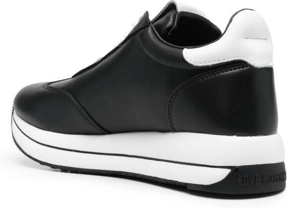 Love Moschino Sneakers met logoplakkaat Zwart