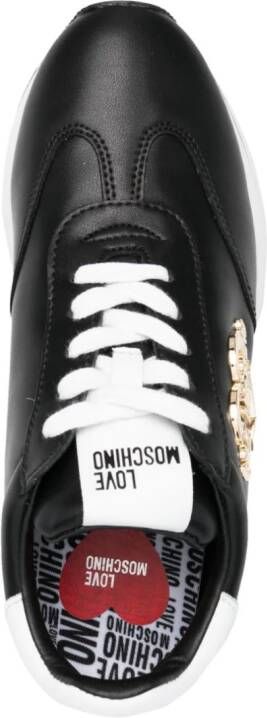 Love Moschino Sneakers met logoplakkaat Zwart