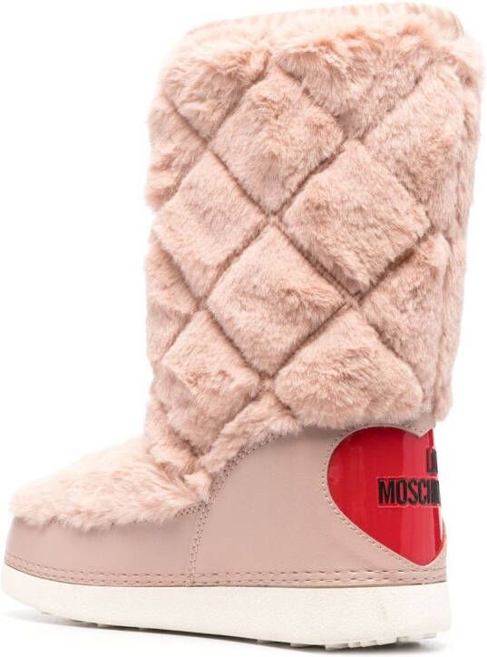 Love Moschino Muiltjes met logoplakkaat Roze