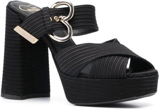 Love Moschino Sandalen met gekruiste bandjes Zwart