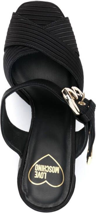 Love Moschino Sandalen met gekruiste bandjes Zwart