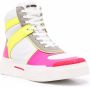 Love Moschino Leren Sneakers Ronde Neus Rubberen Zool White Dames - Thumbnail 5