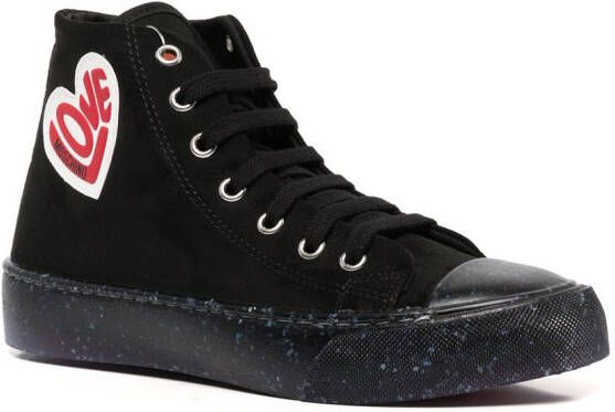 Love Moschino Sneakers met logopatch Zwart