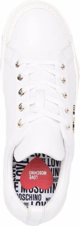 Love Moschino Sneakers met logoplakkaat Wit