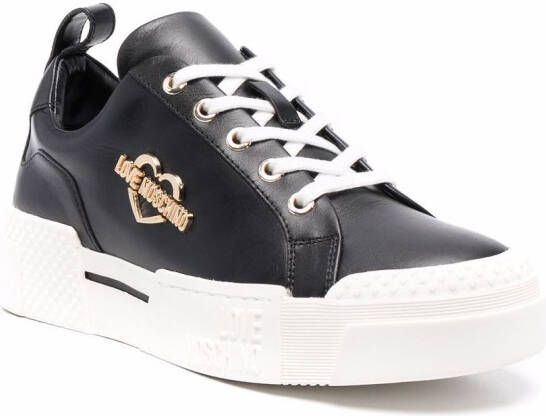 Love Moschino Sneakers met logoplakkaat Zwart