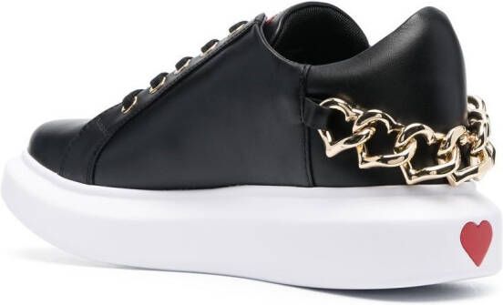 Love Moschino Sneakers met schakelketting Zwart