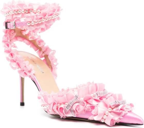 MACH & MACH Beauty Of Antoinette 95mm satijnen pumps Roze