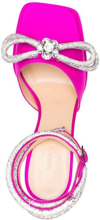 MACH & MACH Double Bow sandalen verfraaid met kristallen Roze