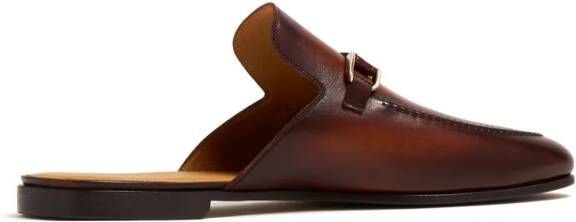 Magnanni Leren slippers Bruin