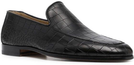 Magnanni Loafers met krokodillenleer-effect Zwart