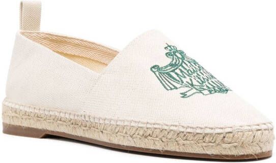 Maison Kitsuné Espadrilles met geborduurd logo Beige