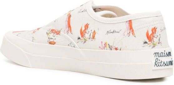 Maison Kitsuné Sneakers met print Wit