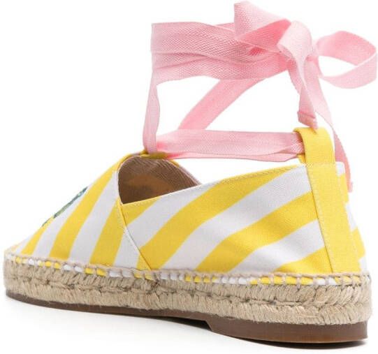 Maison Kitsuné Gestreepte espadrilles Geel