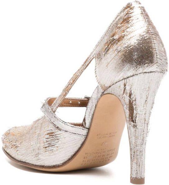 Maison Margiela 100mm lurex Mary-Jane pumps Zilver