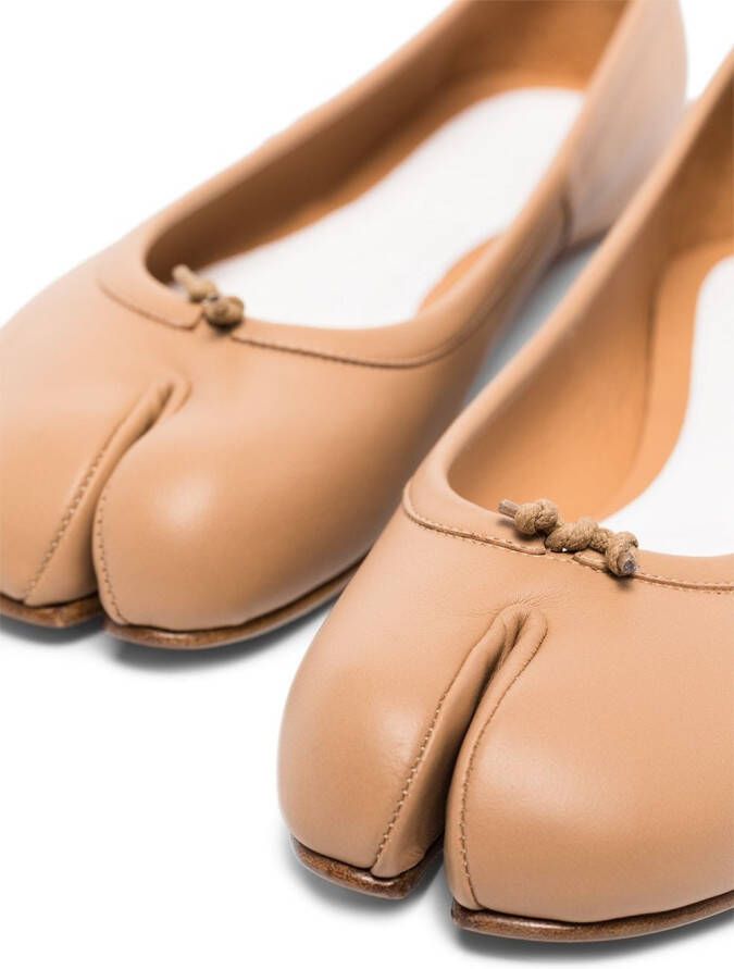 Maison Margiela Tabi leren ballerina's Bruin