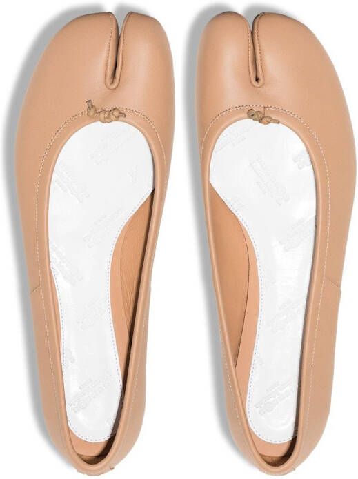 Maison Margiela Tabi leren ballerina's Bruin