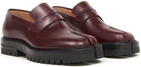 Maison Margiela Tabi leren loafers Rood