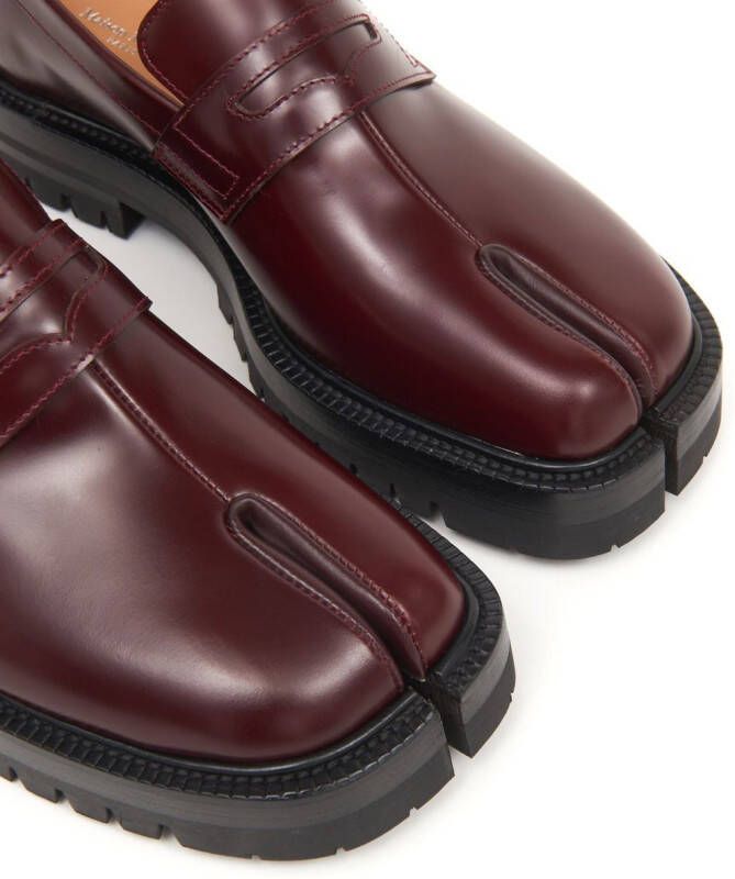 Maison Margiela Tabi leren loafers Rood