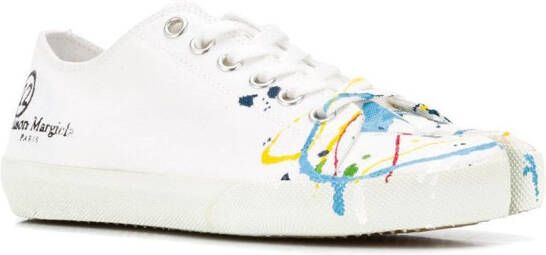 Maison Margiela Tabi sneakers met verfspatten Wit