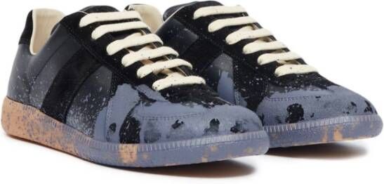 Maison Margiela Replica Paint leren sneakers Zwart