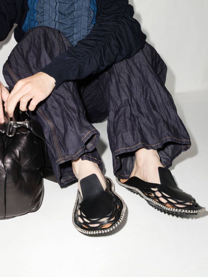 Maison Margiela Slippers met gestikte afwerking Zwart