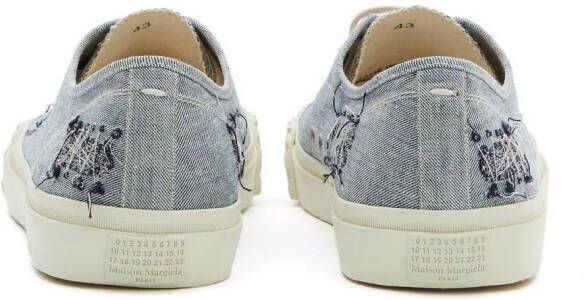 Maison Margiela Tabi low-top sneakers met borduurwerk Blauw