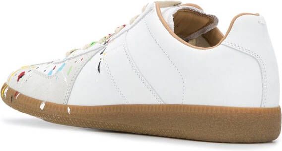 Maison Margiela Tabi sneakers met verfspatten Wit