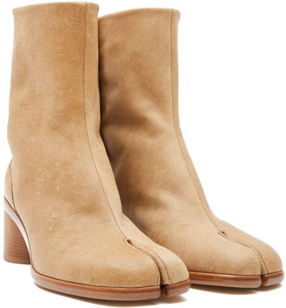 Maison Margiela Tabi 60mm leren enkellaarzen Beige