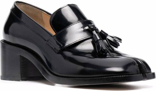 Maison Margiela Tabi leren loafers met kwastjes Zwart