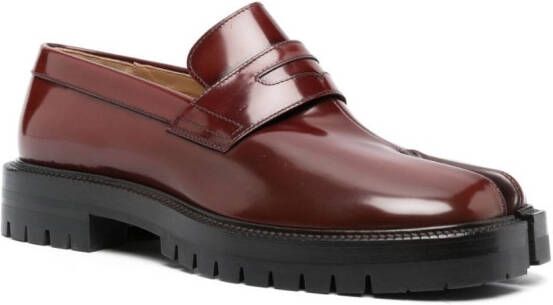 Maison Margiela Tabi leren loafers Rood