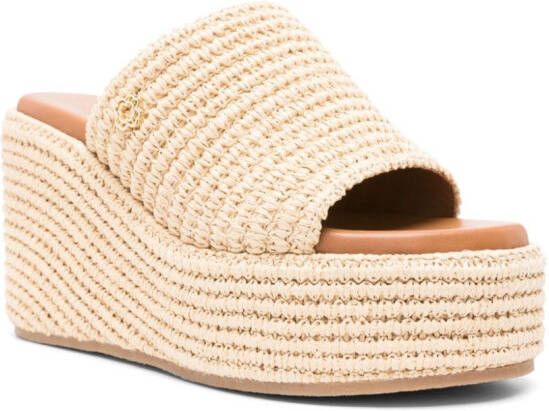 Maje Espadrilles met sleehak Beige