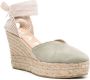 Manebi Espadrilles met sleehak Groen - Thumbnail 2