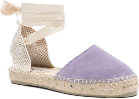 Manebi Suède espadrilles met ronde neus Paars