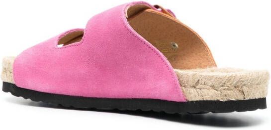 Manebi Slippers met colourblocking Roze