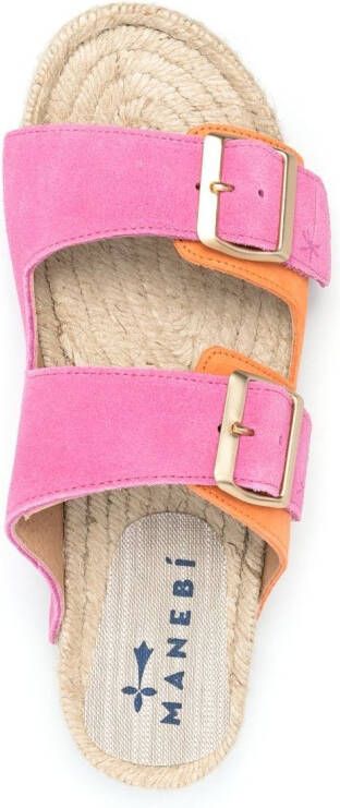 Manebi Slippers met colourblocking Roze