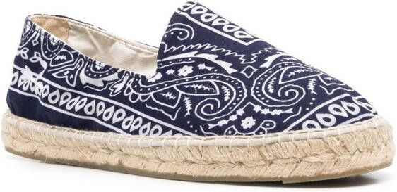 Manebi Espadrilles met bandanaprint Blauw