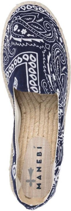 Manebi Espadrilles met bandanaprint Blauw